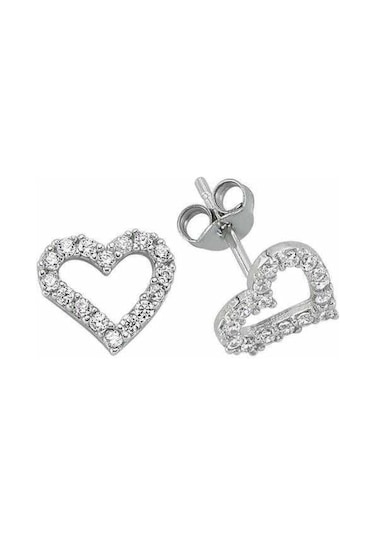 Kalpli Kadın Gümüş Küpe Taşlı Gtk37