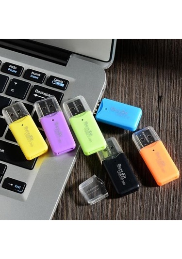 Mavi Mini Taşınabilir Usb 2.0 Tf Mikro Sd Hafıza Kartı Okuyucu Pc Dizüstü Bilgisayar İçin