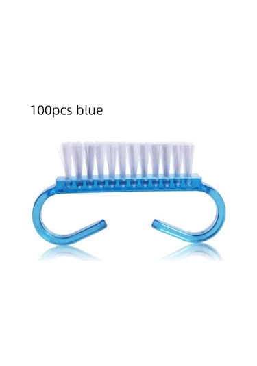 10/20/50/100 Adet Kolu Kavrama Tırnak Fırçası Tırnak Fırçalama Temizleme Tırnak Fırçaları Temizleyici Tırnak Scrubber Toplu Erkekler Kadınlar İçin Derin Mavi
