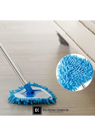 Ekostem Mini Boy Teleskopik Mikrofiber Makarna Uçlu Mavi Mop
