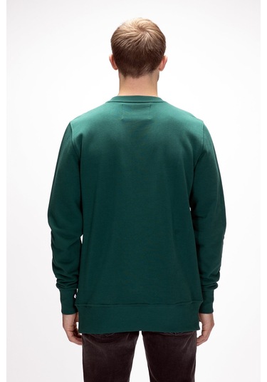 Corner Yeşi L Crewneck Erkek Sweatshirt Koyu Yeşil