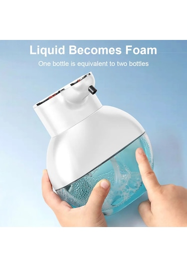 Foam-400ml Fotoselli Sabun Pompası Kızılötesi Sensör 500 Mah Ev Banyo Mutfak İçin Şarj Edilebilir Otomatik Algılama Sıvı Sabunluk