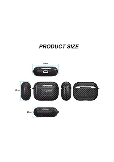 Honmex Airpods Uyumlu Pro İçin Tpu Koruyucu Kılıf - Karbon Fiber Desenli, Su Geçirmez, Taşınabilir Kulaklık Kutusu Lacivert Diğer