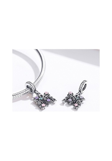 Fastbuy S925 Ayar Gümüş Mektup M Bilezik Kolye, Çok Renkli Aksesuar, Kadınlar İçin Çok Renkli