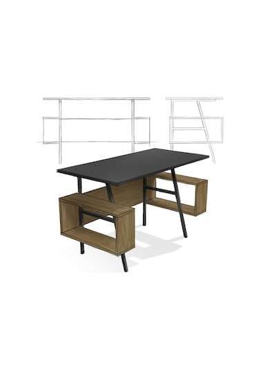 Irony Maxi Ofis Masası Antrasit Ceviz