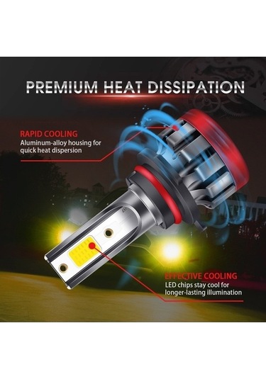 Ulzyvf Yüksek Su Sis Sarı, Reedark 3000 Lümen, Led Ip68 Su Geçirmez Far Ampulü 9006/hb4 30w 3000k 2 Adet