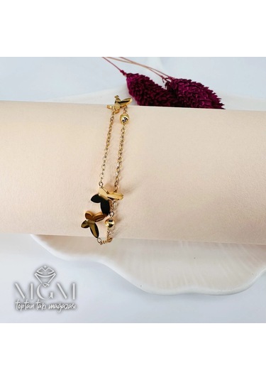 Gold Çelik Bileklikler 16+5 Cm Uzatma Payı - Kbl0098 Çok Renkli