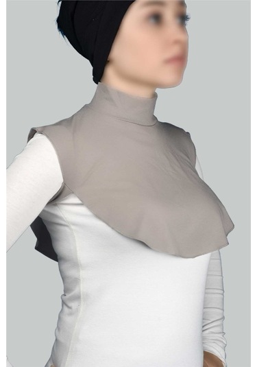 Altobeh Düz Balıkçı Yaka Boğazlı Penye Tesettür Kadın Yakalık Boyunluk - Açık Vizon
