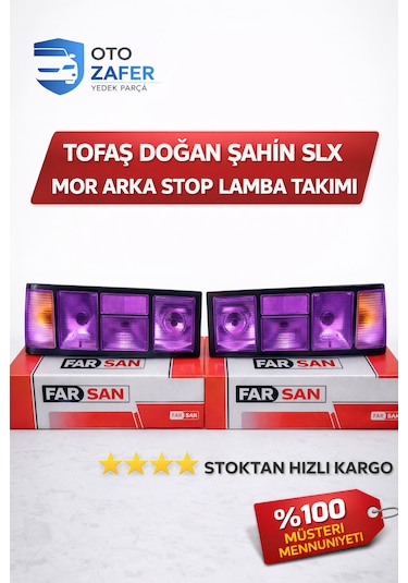 Tofaş Doğan Şahin Slx Şeffaf Mor Arka Stop Lamba Takımı Sağ Sol