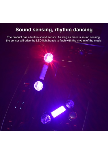 Yifomall Araba Işığı Rgb 3w Usb Şarjlı, Ses Kontrollü Ritim, 300mah Batarya, Güçlü Mıknatıs, Siyah D88 Kumanda Yok Diğer