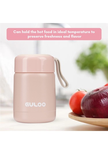 Gajeena 300ml Çocukluk Çağı Termos Kavanozu, 304 Çelik, Isı Tutucu, Gül Kurusu Rengi GÜMÜŞ