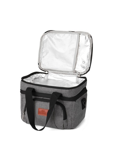 Pazly Öğle Yemeği Çantası El Taşınabilir Isı Yalıtımlı Piknik İş Çantası Gri Gri