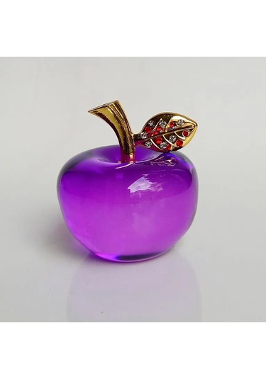 Singree Kıvırcık Taşlı Mor Elma Kristal Noel Süsleyici - Aydınlatma İle Parlar, Noel/ev Dekoru İçin Mükemmel 5x5.2 Cm Diğer