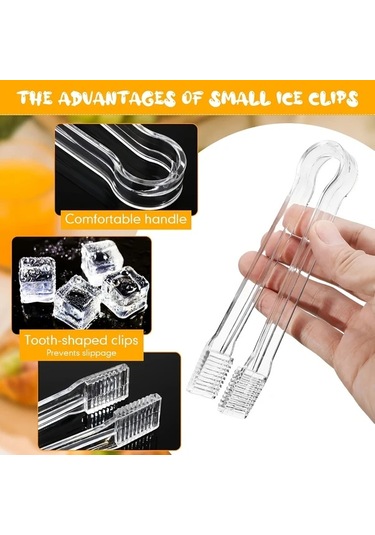 Chuangyinshop 12 Adet Şeffaf Plastik Büfe Maşası Seti Kaymaz Sap Ve Sivri Uç Ps Dayanıklı Servis Maşası Şeffaf