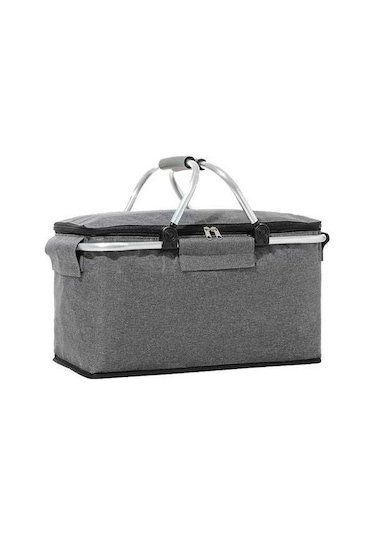 Dancemonkey Katlanır Piknik Sepeti Oxford Kumaş Yalıtımlı Sepet-gri Gri