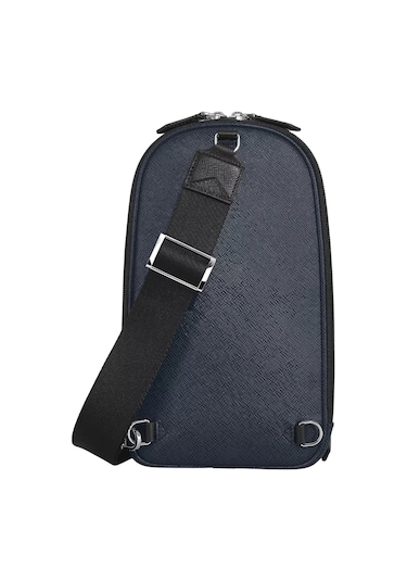 Montblanc Sartorial Tweed Mavisi Omuz Çantası 220356 Mavi