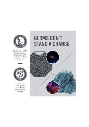 Skycity Gri Dönen Silikon Duş Fırçası - Vücut Masajı Ve Ölü Cilt Kaldırma, Ev Kullanıma Uygun, Dayanıklı Malzeme, Fabrika Stoklu