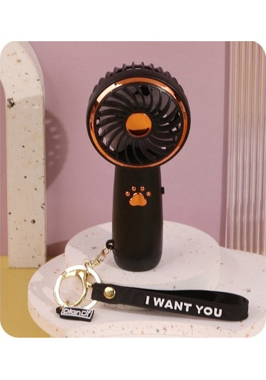 Anahtarlık Asma Taşınabilir Fan Usb Ev Lady Ve Student's Mini Fan Için Şarj Edilebilir El Taşınır Hayranları Jopxl5 Siyah