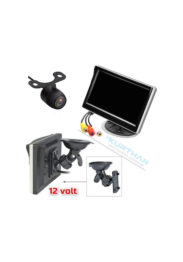 5 İnç Monitör Ve 1 Adet Kelebek Kamera Seti 12 Volt Kayıt Yapmaz