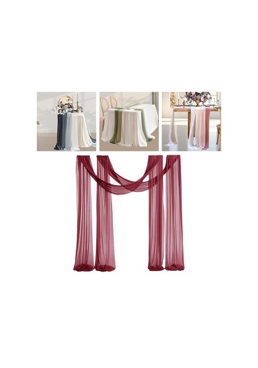 Homyl Düğün Kemeri Drapaj Masa Koşucusu Arka Plan Temalı Bordo