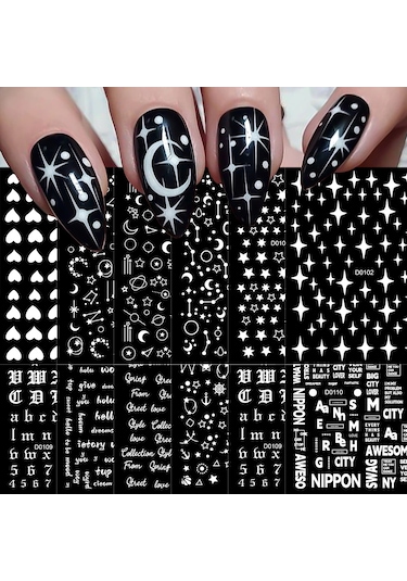 6 Adet/takım Parlak Yansıtıcı Tırnak Etiket Altın Gümüş Aurora Dalga Hatları 3d Kendinden Yapışkanlı Nail Art Çıkartması Tasarım Manikür Aracı Derin Mavi