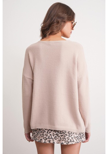 6901 Kadın Yumuşak Dokulu Basic Kazak Camel CAMEL