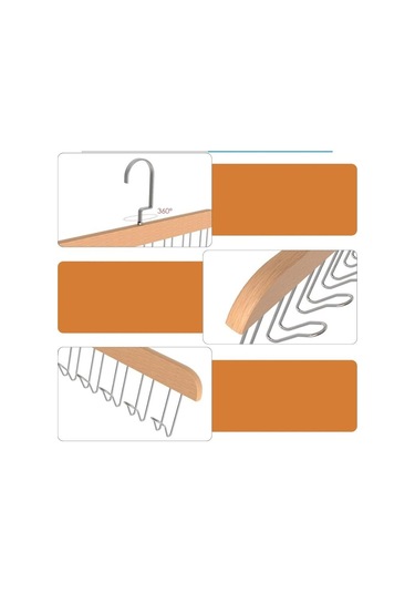 Zhltools Dolap İçi Askı 2 Adet Sütyen Şal Kravat Kemer Çanta Ahşap