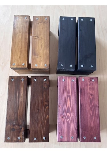 Nest Woodtr Doğal Ahşap Tek Katlı Basamak Tabure Yükseltici 30x25x15cm 1adet Acı Kahverengi