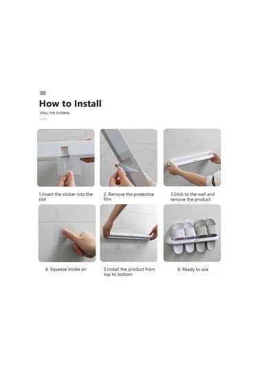 Yaleker Banyo Terlik Askısı: Yapışkanlı, Katlanabilir, Çok Amaçlı Duvar Askısı - Uzun Model, Beyaz Diğer