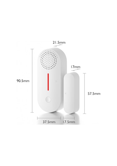 Lemestar Akıllı Wifi Kapı Pencere Alarmı - Yüksek Sesli Ve Işıklı Güvenlik Sistemi Tuya Uyumlu