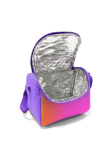 Coral High İlkokul Kız Çocuk Okul Beslenme Çantası, Turuncu Mor Renk Geçişli, Termoslu Isı Yalıtımlı Mavi - Turuncu