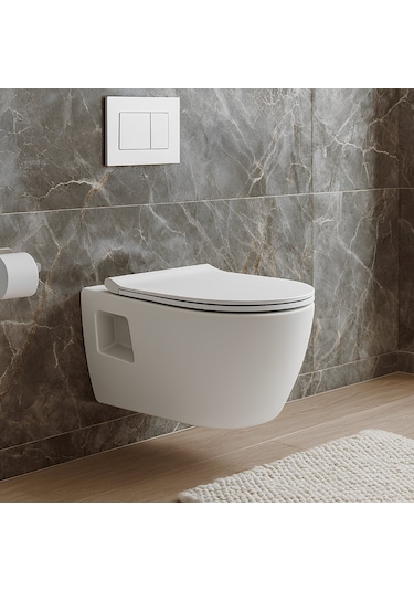 Turavit Rondo Rita Beyaz Kanalsız Açık Montaj Asma Klozet Rnd5516, Nkp Grande Yavaş Kapak Diğer