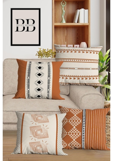 Belle Benoit Baskılı Runner & Koltuk Kırlent Kılıfı Set Desen36