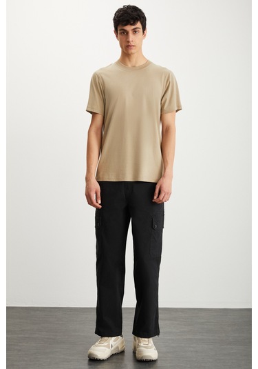 Mıchel Erkek Slim Fit Dar Kesim %100 Organik Pamuklu Yana Kayan Dikişli Basic Örme Vizon T-shirt Mıchel Erkek Slim Fit Dar Kesim %100 Organik Pamuklu Yana Kayan Dikişli Basic Örme Vizon T-shirt