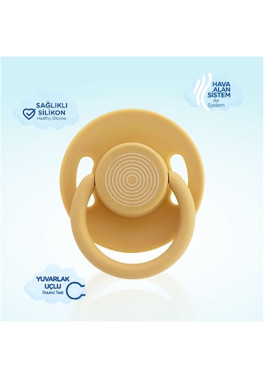 Wee Baby Cool Yuvarlak Uçlu Emzik No:1 Hardal 0-6 Ay