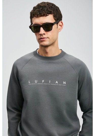 Lufian Erkek Cooper Sweatshirt 112030177 Koyu Gri Koyu Gri