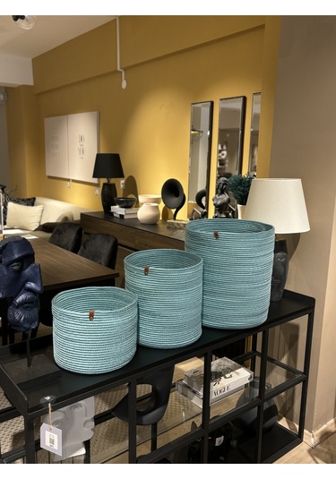 Rover Çok Amaçlı Düzenleyici Sepet, Saksılık, Organizer 3'lü Set Mavi