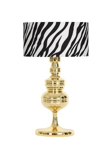 Vinner Munch Gold Kaplama Metal Abajur - Zebra Desenli-50806 Renkli