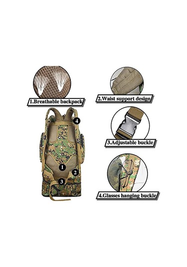 Outdoor 75l Dağcılık Sırt Çantası - Askeri Taktik Sırt Çantası Saldırı Paketi Asker Yeşili