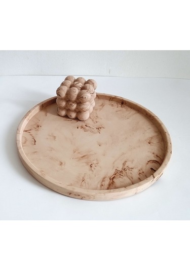 Marble Mermer Desenli Dekoratif Beton Büyük Boy Organizer Tepsi Gri