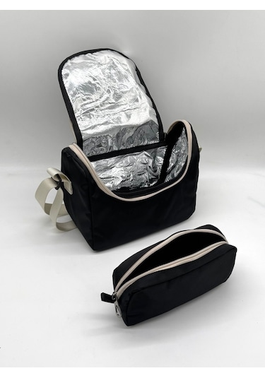 İlk Okul Çantası 3'lü Seti Unisex Çocuk İlkokul Çantası Bvt-8010 Bej-siyah Bej-bg58