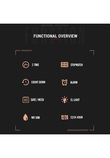 Skmeı 2033 Spor Saatleri Geri Sayım Çift Zamanlı Saat Alarm Saati Kronograf Masa Dijital Saatler 30 Metre Su Geçirmez Saat Çok Renkli