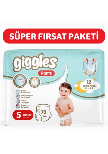 Giggles Pants Külotlu Bebek Bezi 5 Numara Junior 72 Adet