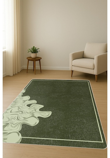 Modern Desenli Dijital Baskı Kaymaz Taban Halı H0954 Renkli