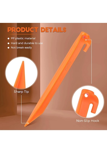 Evolite Arancio Abs Çadır Kazığı -23cm 6 Adet Çok Renkli