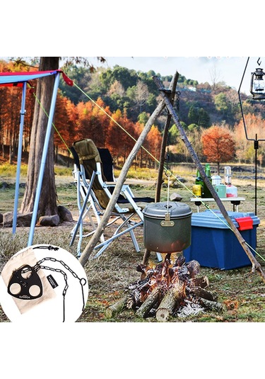 Sundick Kamp Tripod Asılı Pot Braketi Barbekü Raf Askı Y20141 Siyah