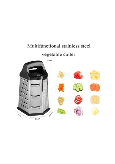 Pazly Taraflı Sebze Rende Paslanmaz Kutusu Gümüş Fonksiyonlu Çok Çelik Beyaz 6 - Oi Beyaz - Gümüş