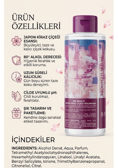 Kiraz Çiçeği Kolonyası 330ml 80 Derece