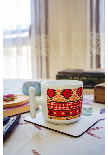 Habb T Kulplu Seramik Kupa Bardak