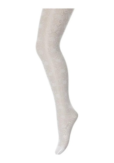 Kalp Desenli Kız Çocuk Külotlu Çorap - İba Beyaz